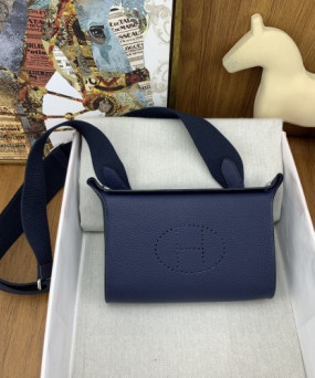 에르메스 비드포쉬 백 토고 블루뉘